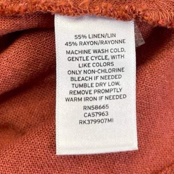 ABOUND Terracotta Ruffle Crop Top - Linen Blend, Boho Chic, Summer Festival - XS - Picture 9 of 12